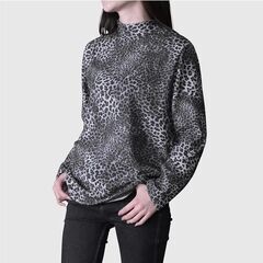 【日本製-新品-検品済】ストレッチ豹柄ハイネックの画像