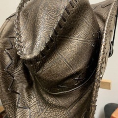 希少　美品　メキシカン本革テンガロンハット　カウボーイハットブラックゴールドの画像