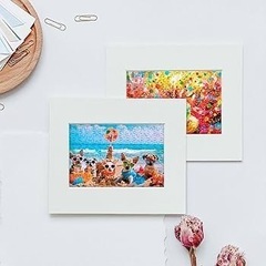 新品！MISITU ジグソーパズル マイクロピース 150ピース パズル ポストカード ハガキ 風景 絵画 色彩 プレゼント クリスマス おしゃれ インテリア 誕生日 マカロン バルーン わんこパーティー (15 x 10 cm)の画像