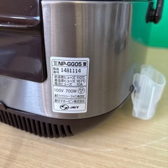 東○429 通電OK 炊飯器 2018年製 ZOJIRUSHI NP-GG05 IH炊飯ジャー ブラウン 3合炊き の画像
