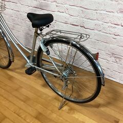 【大人用】整備済中古自転車 ブリヂストン 27型シングルスター ベルト 銀色 <自転車のオオムラ 静岡店>の画像