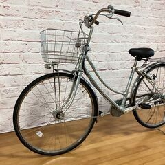 【大人用】整備済中古自転車 ブリヂストン 27型シングルスター ベルト 銀色 <自転車のオオムラ 静岡店>の画像