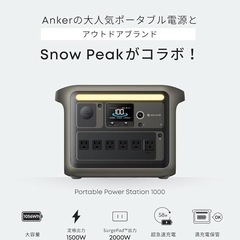 新品未使用 
Anker Portable Power Station 1000 ポータブル電源 A1762N61-72 Snow Peakモデル カーキの画像