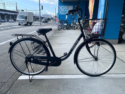 【完売御礼】【大人用】整備済中古自転車 サイモト26型パティオプラス  最廉価 婦人車 紺色 <自転車のオオムラ 静岡店>