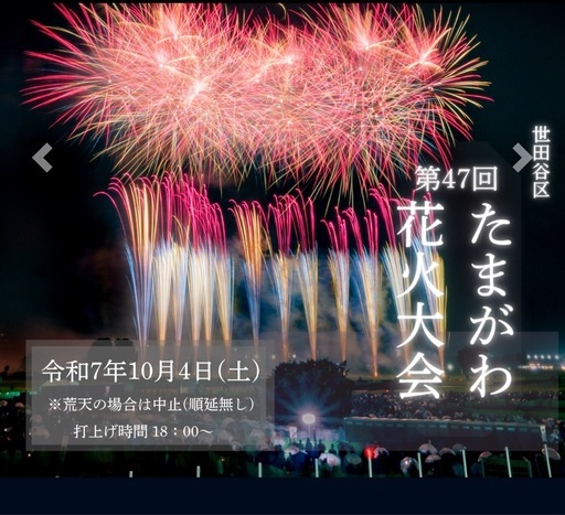 第47回たまがわ花火大会 4名シート席