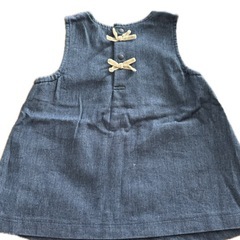 petit main デニム風ワンピース 80cmの画像