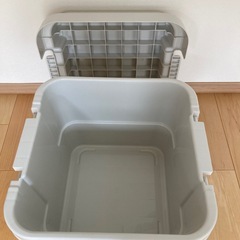 無印 頑丈収納ボックス 小 ホワイトグレー 美品の画像