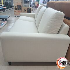 ✨中古　３人掛け ソファー　ホワイト　※現状品　【自己運搬】✨うるま市田場✨の画像