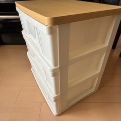 木目天板　チェストの画像