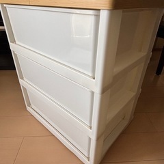 木目天板　チェストの画像