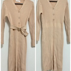 美品❣️レディース ニットワンピース 3点セットの画像
