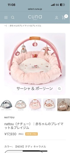 【未使用
】nattou（ナチュー）｜ プレイマット＆ジム