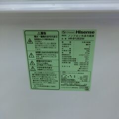 ID 674103　ハイセンス２ドア　120L　２０２２年製　HR-12E2-Wの画像