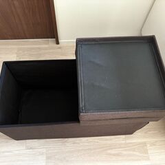 【10/17まで募集】座れる収納ボックス（スツール／ブラウン）の画像