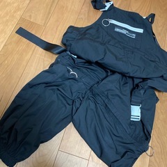 ジュニア150ブラックナイロンオーバーオールＫPOPファッションの画像
