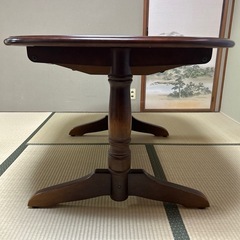 木製 楕円形テーブル　折りたたみ式の画像