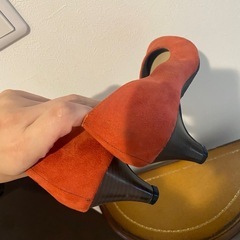 パンプス24cm　バーガンディオレンジの画像