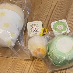 早い者勝ち‼️ちいかわベビー　うさぎ　おくるみ　キャベツに包まれた　マスコット　3点セットの画像