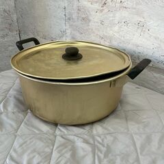 アルミ製 両手鍋 36cm アルミ鍋 調理器具 調理道具 キッチン用品 厨房 厨房用品 業務用 大型鍋 大鍋 H16cm ② Y2267の画像