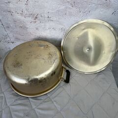 アルミ製 両手鍋 36cm アルミ鍋 調理器具 調理道具 キッチン用品 厨房 厨房用品 業務用 大型鍋 大鍋 H16cm ② Y2267の画像