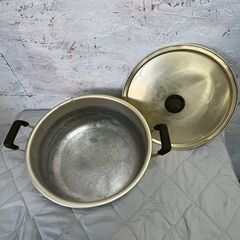 アルミ製 両手鍋 36cm アルミ鍋 調理器具 調理道具 キッチン用品 厨房 厨房用品 業務用 大型鍋 大鍋 H16cm ② Y2267の画像