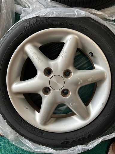 ラパンss純正ホイールタイヤ4本セット(専用ナット付き) 