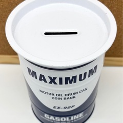 中古◆ドラム缶型の貯金箱◆MAXIMUM◆モーターオイルドラム缶の画像