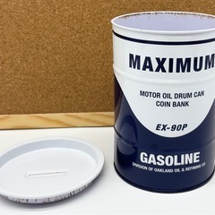 中古◆ドラム缶型の貯金箱◆MAXIMUM◆モーターオイルドラム缶の画像