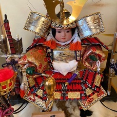 【照明・オルゴール動作確認済み】五月人形　子供大将飾　ガラスケース付き　の画像