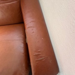2.5人掛け　合皮ソファー　キャメルの画像