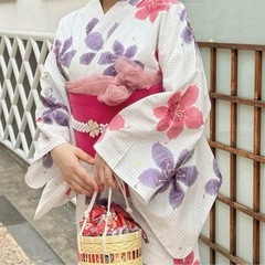 【限定値下げ中】GRL 金魚×桜浴衣セットラメ入り ピンク パープル ホワイトの画像