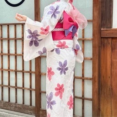 【限定値下げ中】GRL 金魚×桜浴衣セットラメ入り ピンク パープル ホワイトの画像