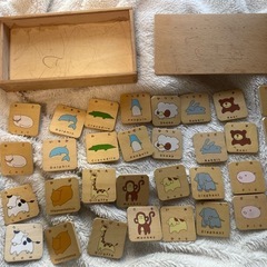【お渡し決定済み】神経衰弱　育脳　子供用神経衰弱　木のパズル　木のおもちゃの画像
