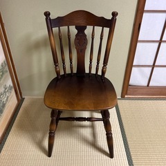 NO.3　ダークブラウン 木製 ダイニングチェアの画像