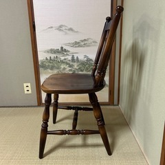 NO.3　ダークブラウン 木製 ダイニングチェアの画像