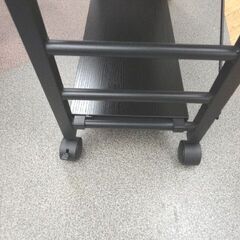 オープンラック 木製棚板 ３段 キャスター付き 幅62cm ブラック 棚板可動式 スチールラック ワゴン 札幌 西岡店の画像