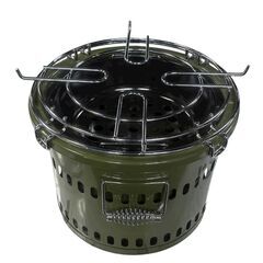 未使用 保管品 キャプテンスタッグ 炭焼き名人 万能七輪(水冷式) 網付き アウトドア BBQの画像