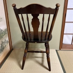 NO.4　ダークブラウン 木製 ダイニングチェアの画像