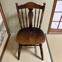 NO.4　ダークブラウン 木製 ダイニングチェアの画像
