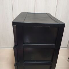  プラスチック3段収納棚 (ブラック)の画像