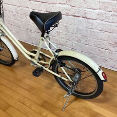 【大人用】整備済中古自転車 ブリヂストン 20型ベガス アイボリー色ブラックパーツ <自転車のオオムラ 静岡店>の画像