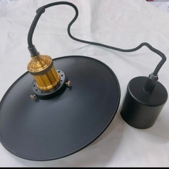 美品　ニトリ ペンダントライト アイリスオーヤマLED電球付き スチール ブラックの画像
