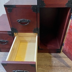 階段箪笥 昭和レトロ 左下り 飾り棚 収納棚 アンティーク家具 小物収納の画像