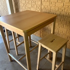 IKEA RÖNNINGE ロッニンゲカウンターテーブル椅子セット の画像