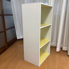 カラーボックス　黄×白　の画像