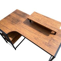 美品 ヴィンテージ風 L字 パソコンデスク PCデスクの画像