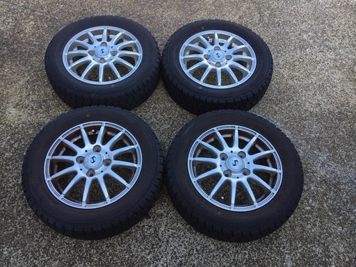 155/65R13 スタッドレスタイヤ付きアルミホイール4本セット