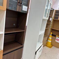 リユースのサカイ栃木店★ジモティ割あり★  食器棚 ホワイト W59×D41×H180.5 クリーニング済み TC10864の画像
