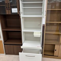 リユースのサカイ栃木店★ジモティ割あり★  食器棚 ホワイト W59×D41×H180.5 クリーニング済み TC10864の画像