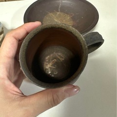 カップ&ソーサー ミルクピッチャー セット 備前焼 陶器の画像